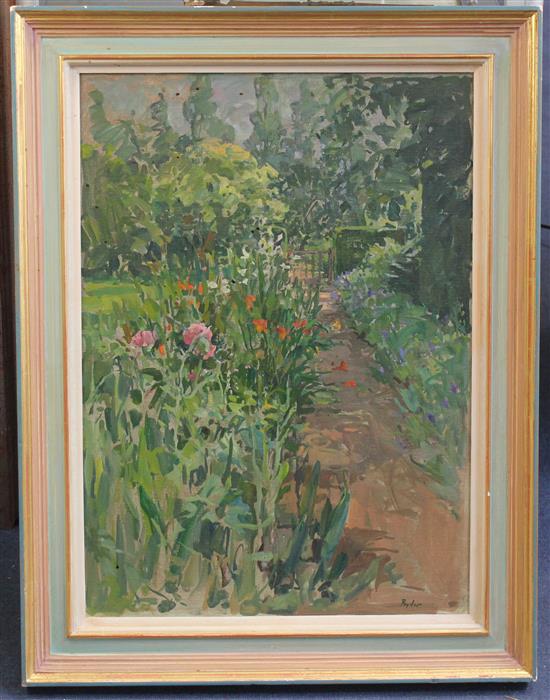 Susan Ryder (b.1944) Flower garden, 25 x 18in.